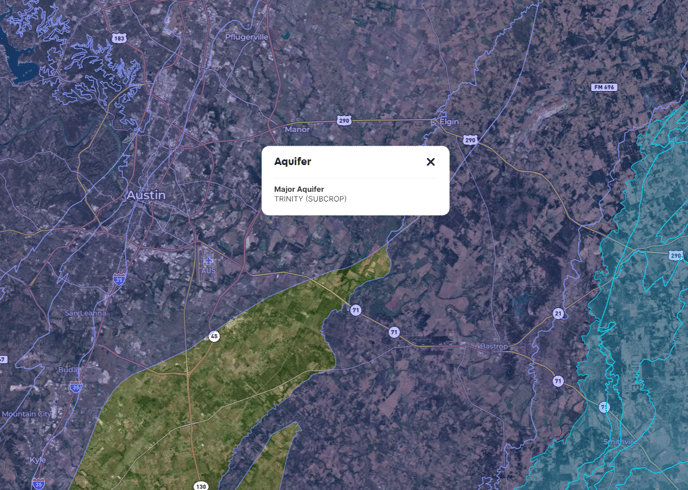 Aquifer on map (Texas)