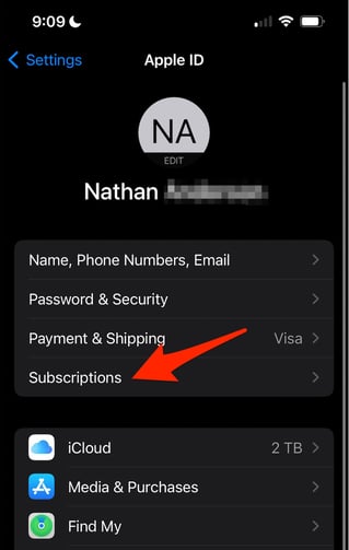 Subscriptions in Apple ID