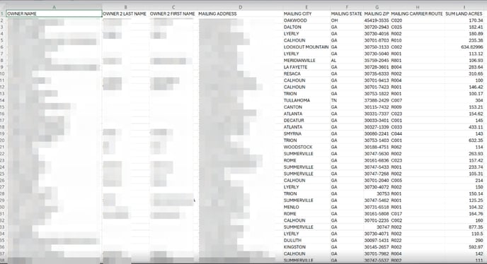 Example CSV report