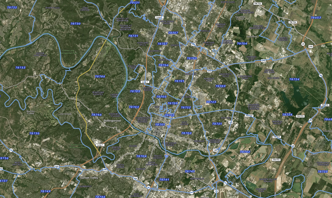 Zip Code Tabulation Areas Overlay